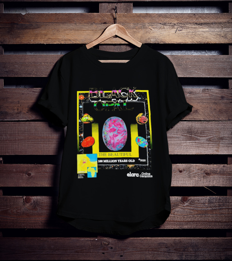 Black Opal The Beautiful 100 Million Years Old Celestial Stars Retro Vibe T-Shirt