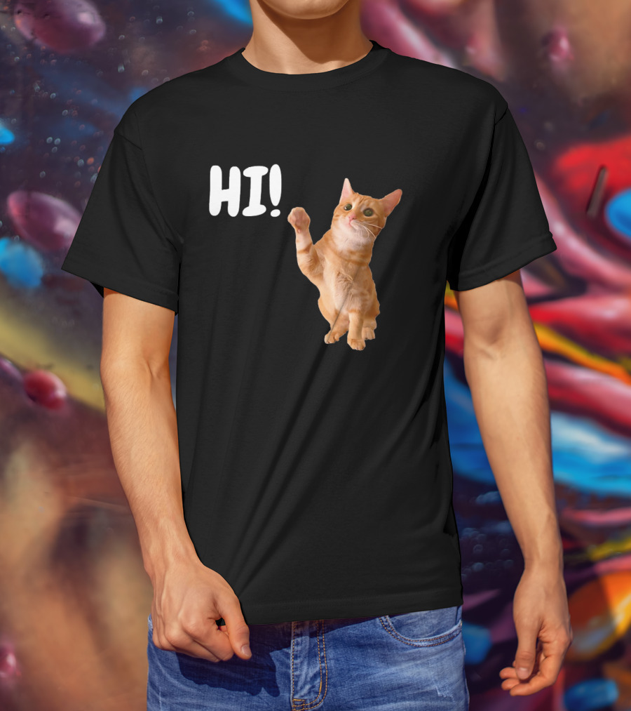 Cat Dandy Hi Paw Wave T-Shirt
