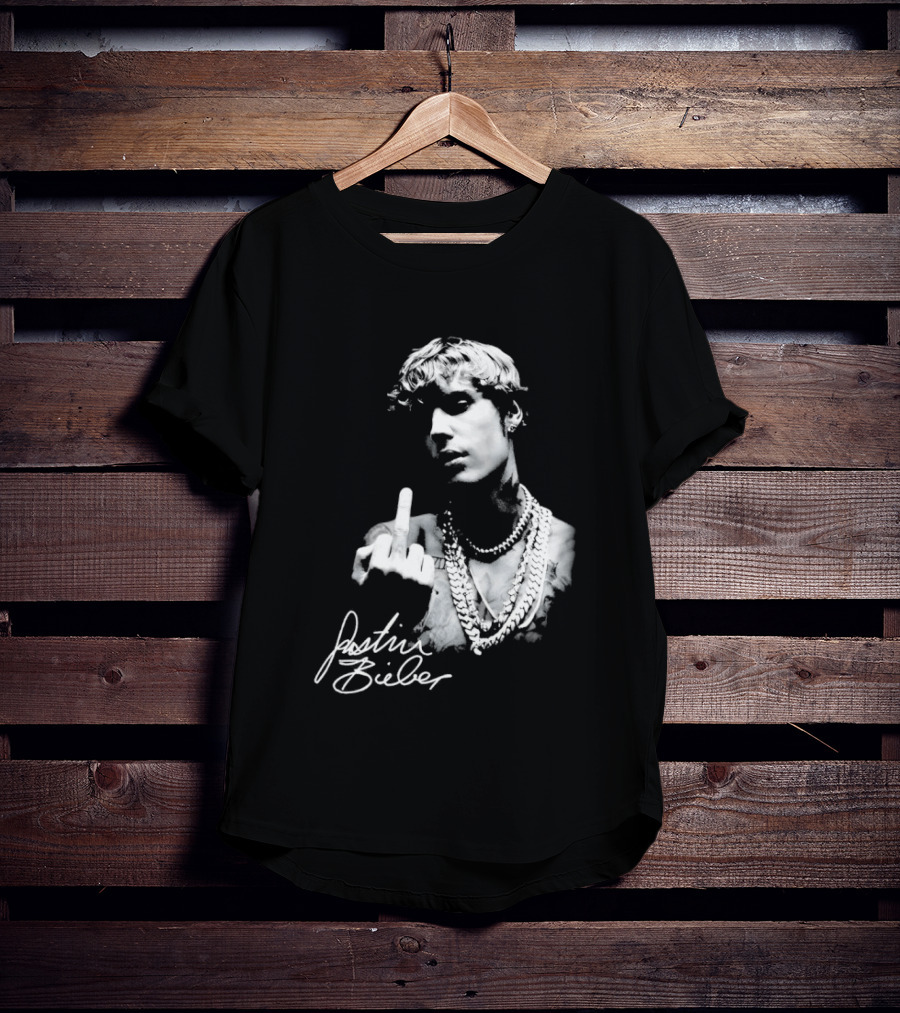 Justin Bieber Middle Finger Gesture T-Shirt