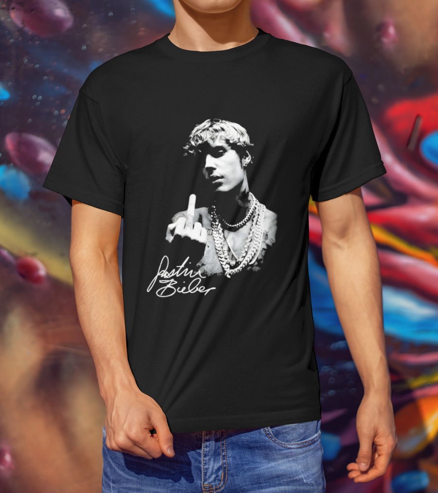 Justin Bieber Middle Finger Gesture T-Shirt