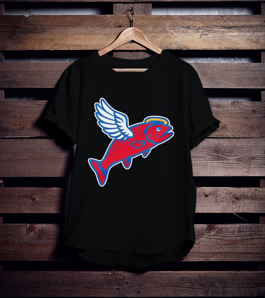 Los Angeles Angels Baseball Flying Fish With Halo And Wings T-Shirt