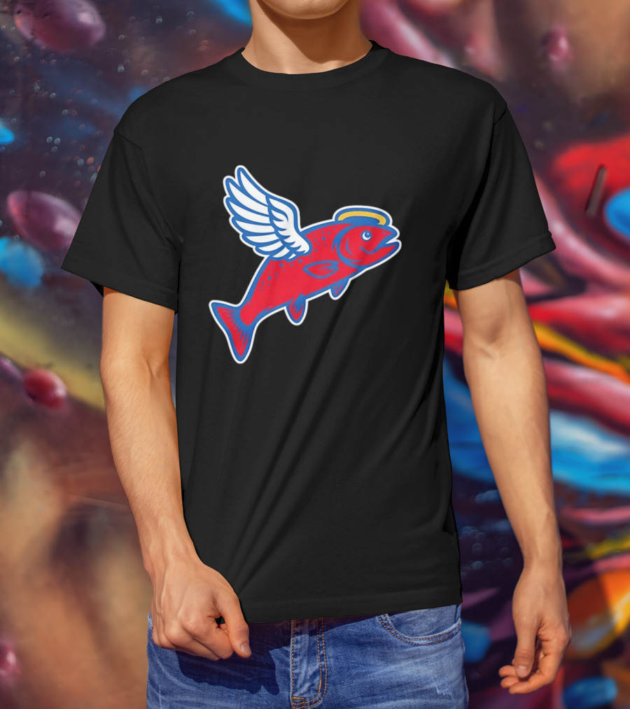 Los Angeles Angels Baseball Flying Fish With Halo And Wings T-Shirt