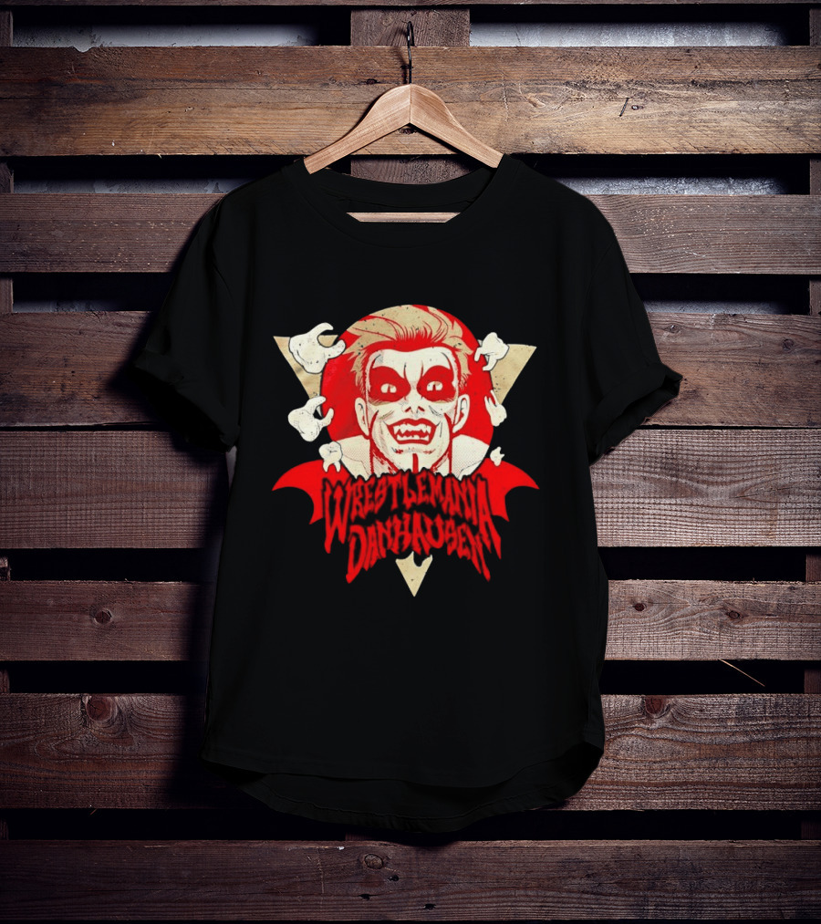WrestleMania Danhausen WWE Curse Vampire Face Triangle T-Shirt