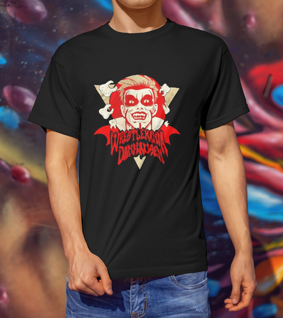 WrestleMania Danhausen WWE Curse Vampire Face Triangle T-Shirt