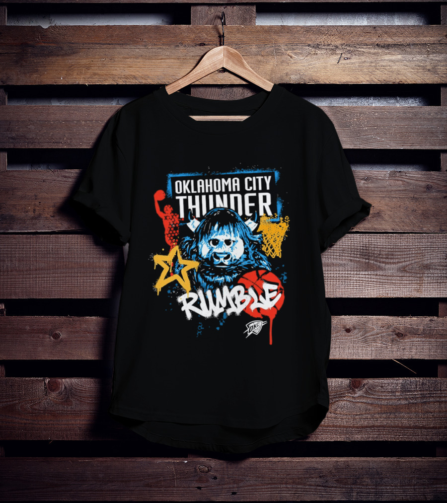 Oklahoma City Thunder Rumble Graffiti Star Basketball T-Shirt