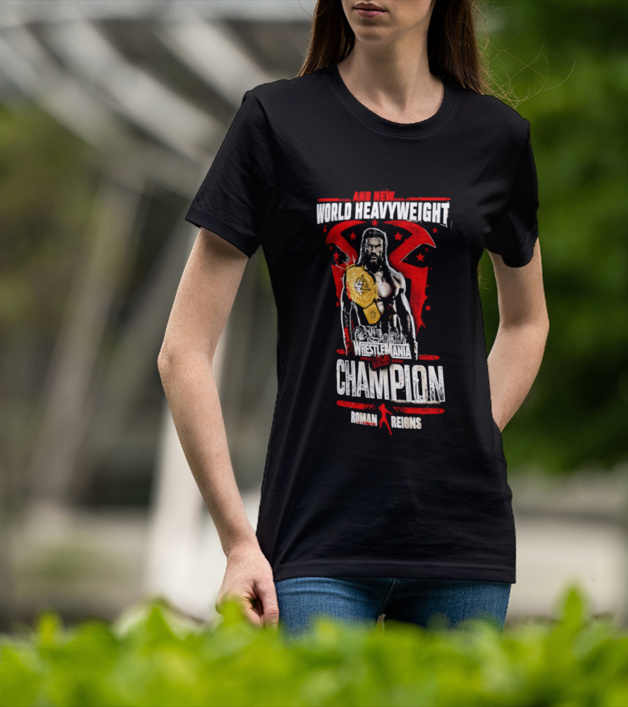 Roman Reigns WrestleMania 42 And New World Heavyweight Champion T-Shirt
