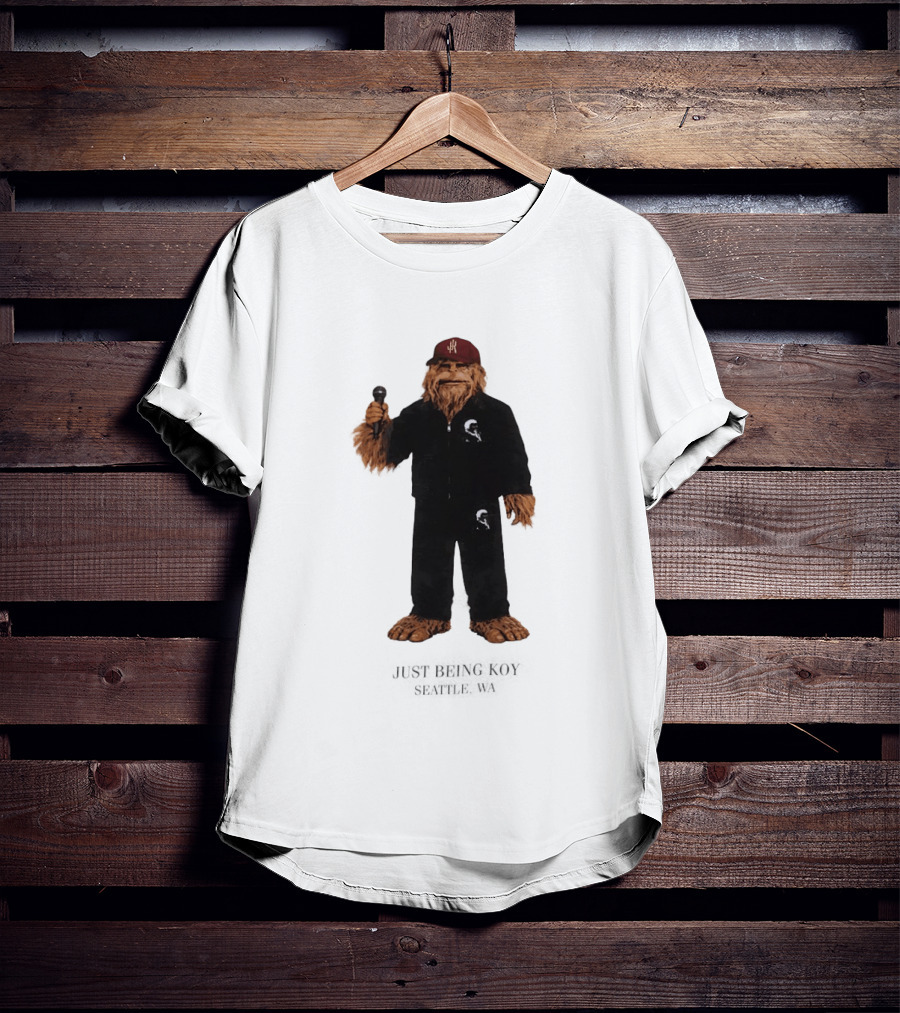 Sasquatch Portland Trail Blazers Just Being Koy Seattle WA Mascot Microphone Outfit T-Shirt