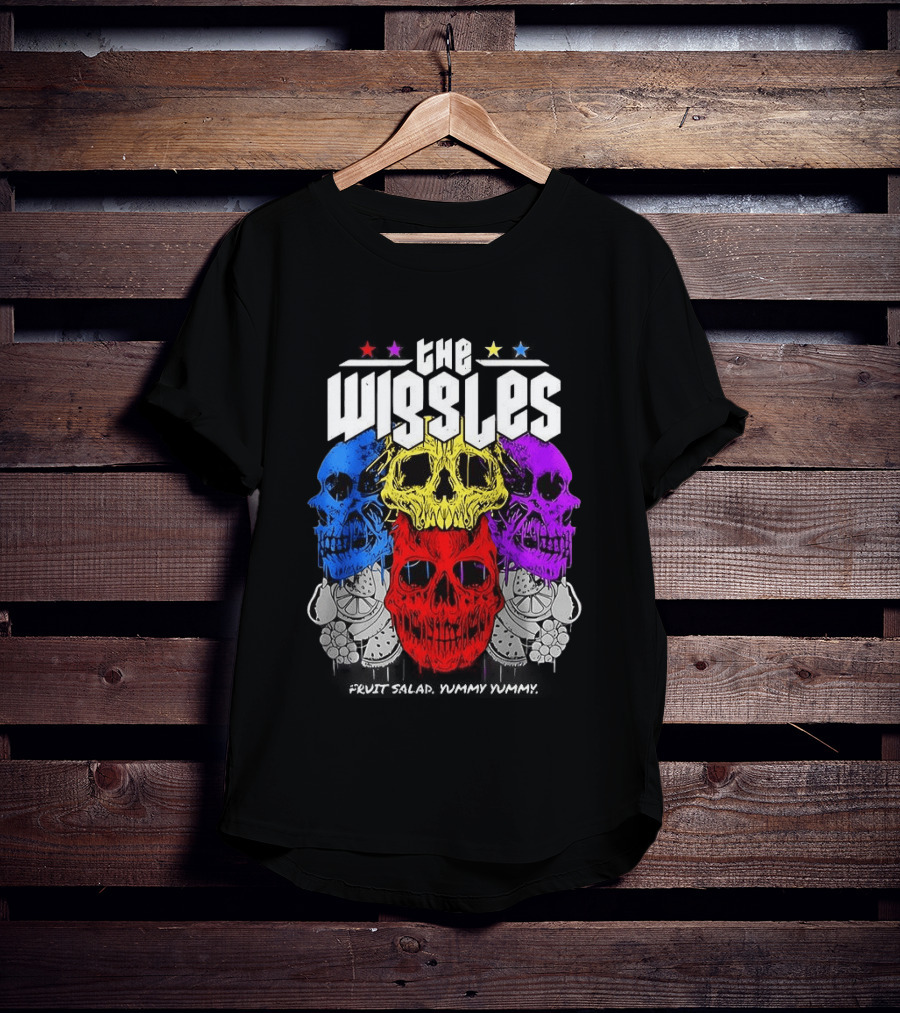 The Wiggles Fruit Salad Yummy Yummy Colorful Skull T-Shirt