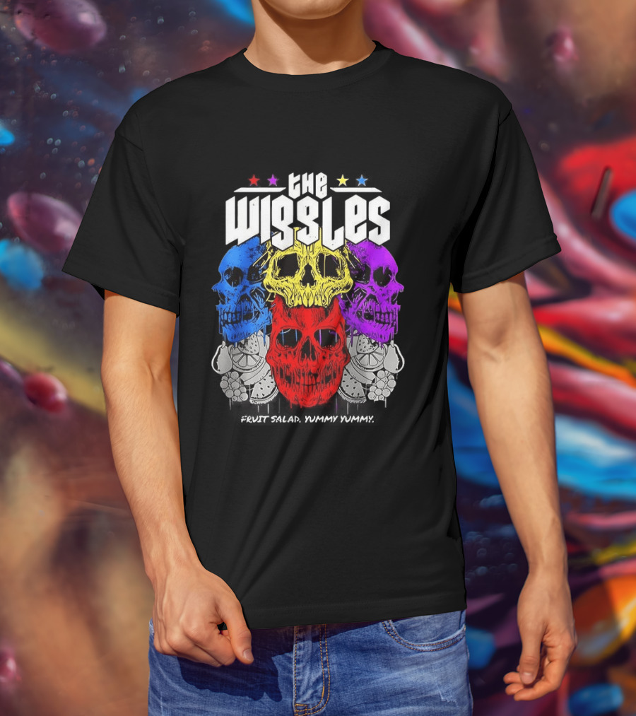 The Wiggles Fruit Salad Yummy Yummy Colorful Skull T-Shirt