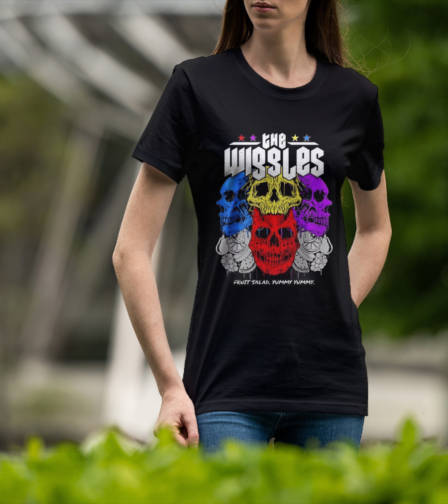 The Wiggles Fruit Salad Yummy Yummy Colorful Skull T-Shirt