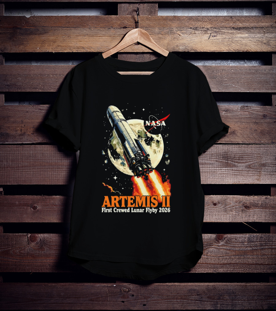 NASA Artemis II 2026 First Crewed Lunar Flyby Mission Launch T-Shirt