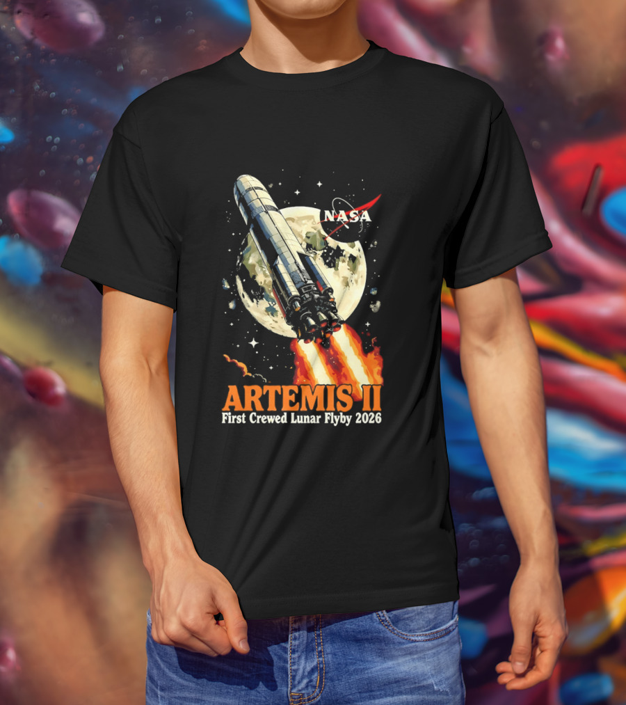 NASA Artemis II 2026 First Crewed Lunar Flyby Mission Launch T-Shirt