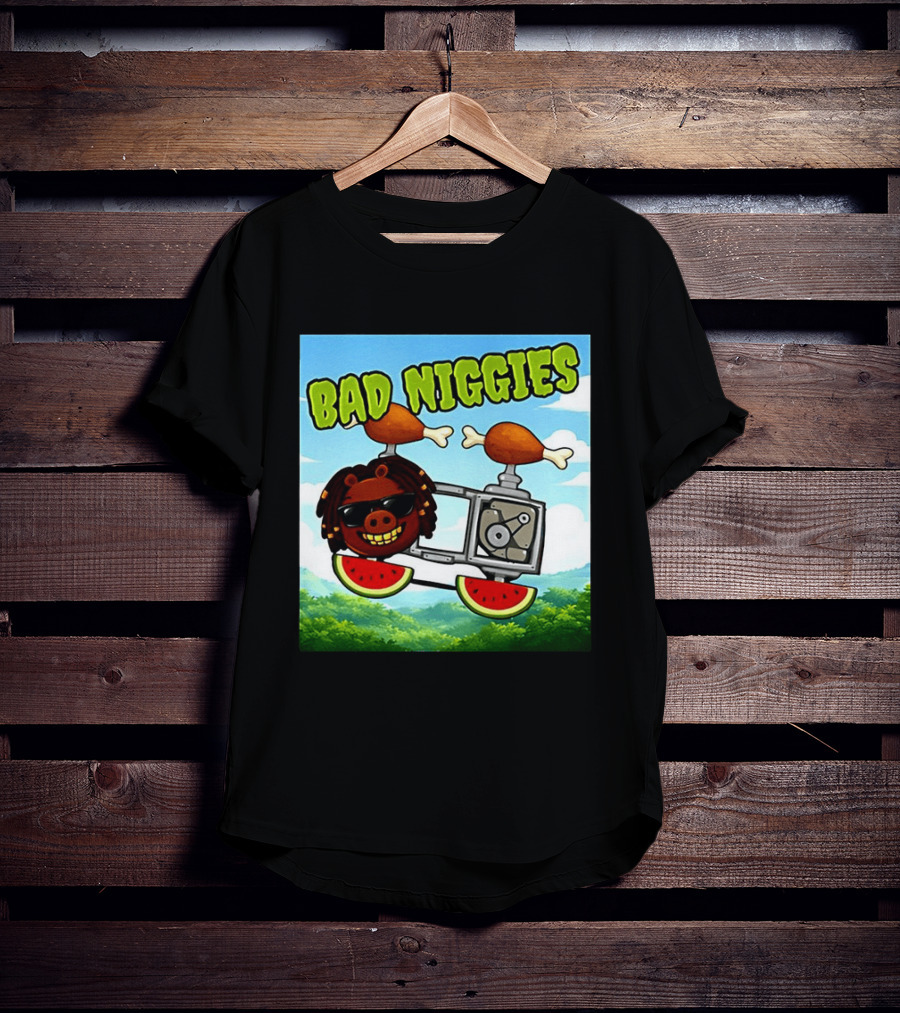 Bad Niggies Angry Birds Parody Flying Pig T-Shirt