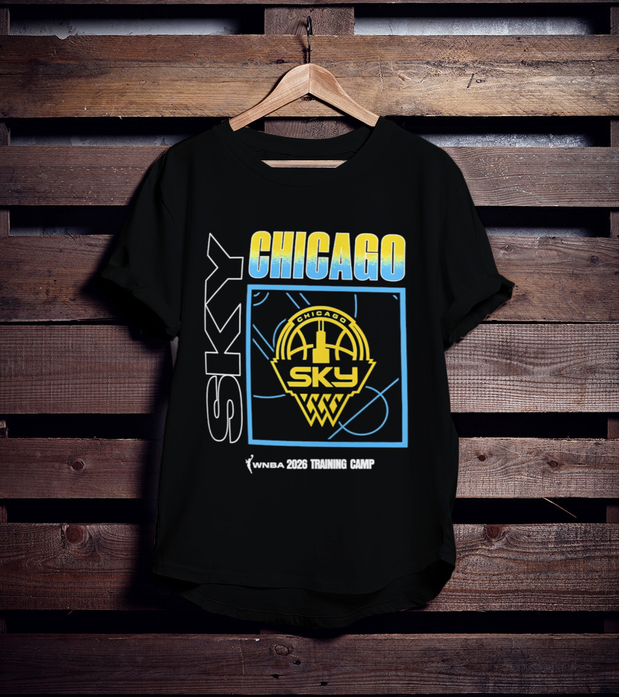 Chicago Sky WNBA 2026 Training Camp Logo With Basketball And Skyline T-Shirt
