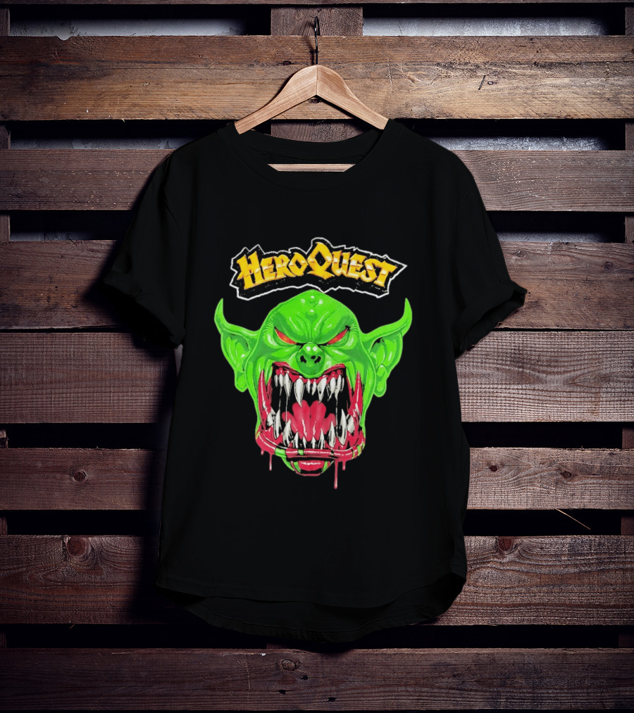 HeroQuest Orc Monster Face Graphic Iconic Fantasy Game T-Shirt