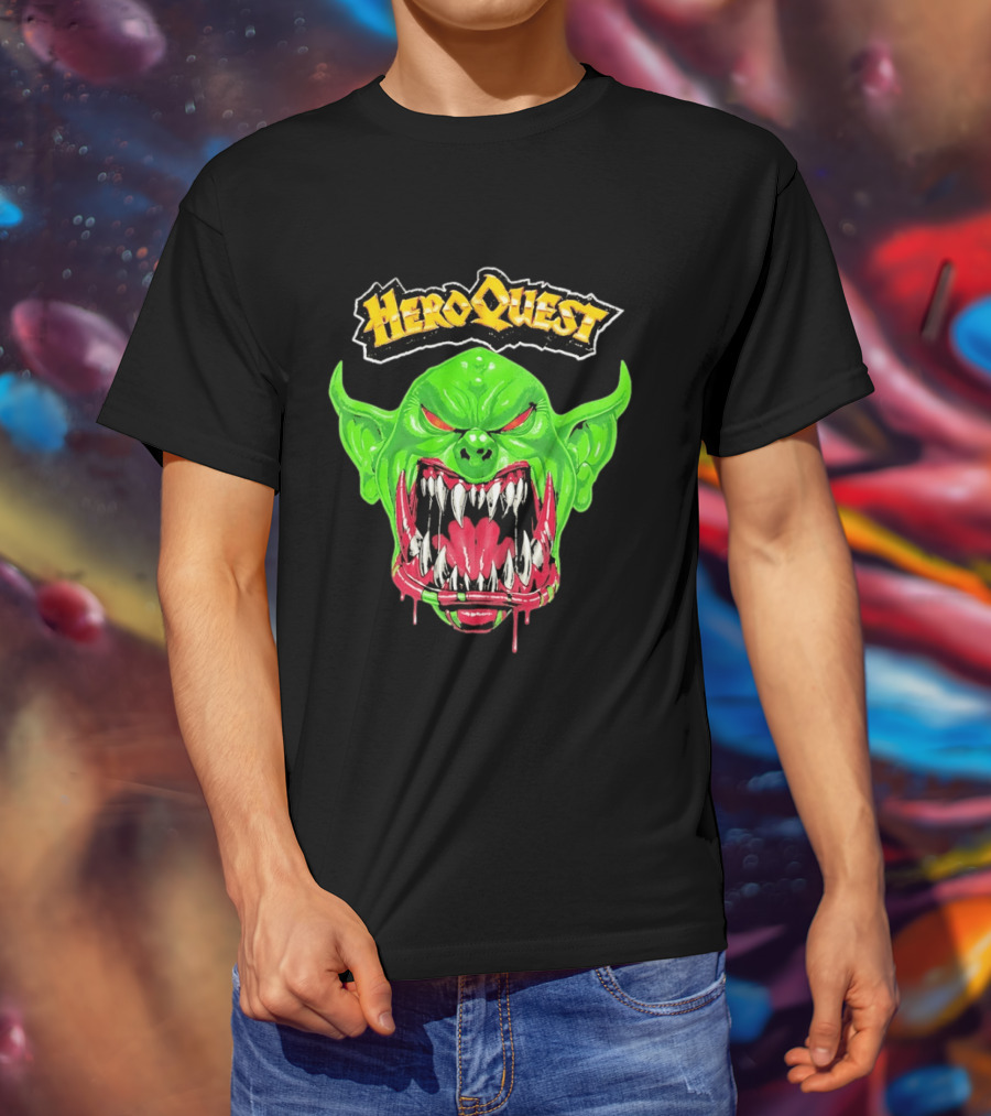 HeroQuest Orc Monster Face Graphic Iconic Fantasy Game T-Shirt