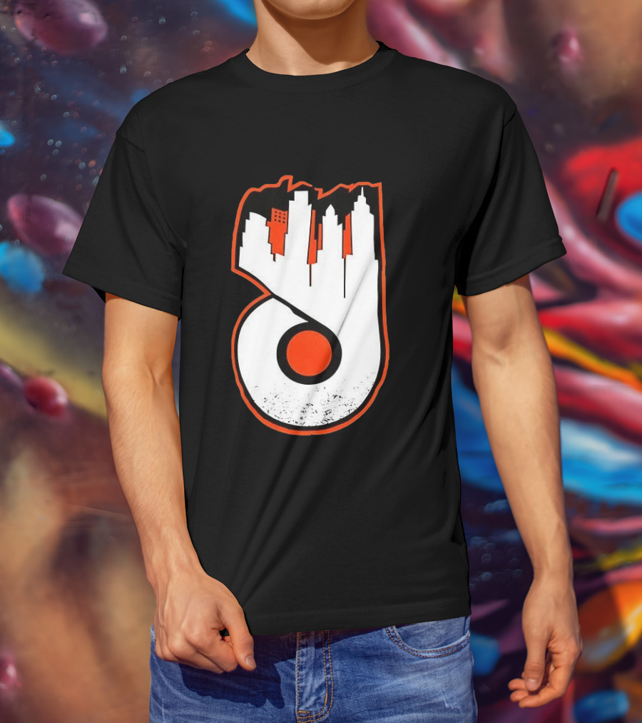 Philadelphia Flyers Skyline Emblem With Cityscape T-Shirt