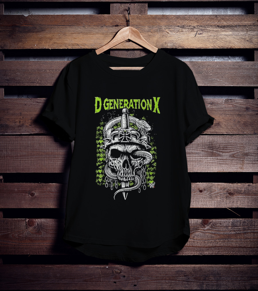 D Generation X WWE Skull Snake Cross Dagger T-Shirt