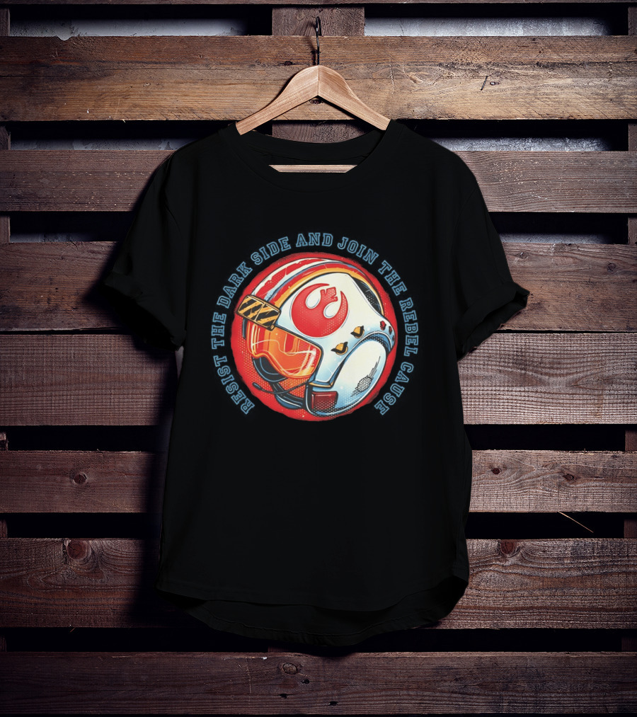 Resist The Dark Side And Join The Rebel Cause Starfighter Helmet T-Shirt