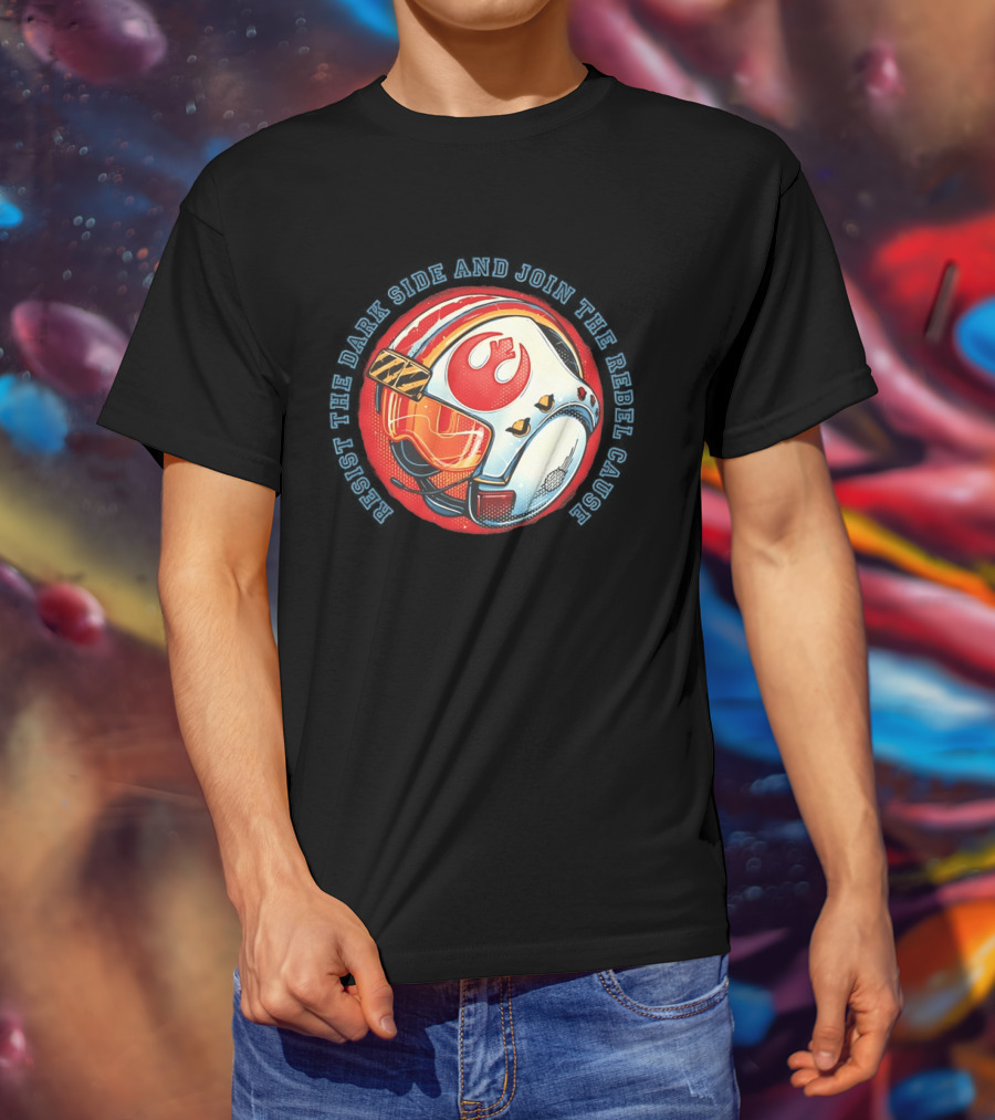 Resist The Dark Side And Join The Rebel Cause Starfighter Helmet T-Shirt