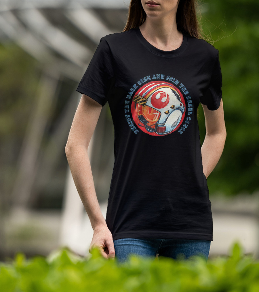Resist The Dark Side And Join The Rebel Cause Starfighter Helmet T-Shirt