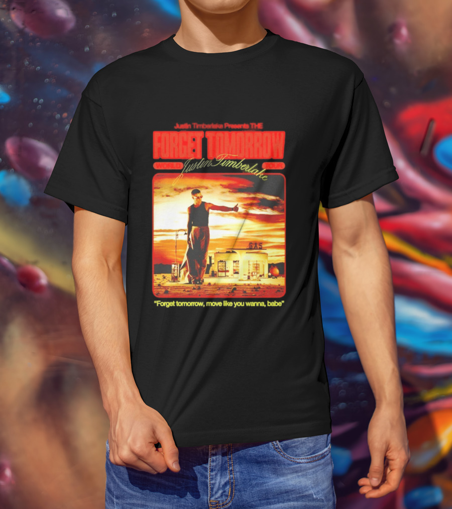 Forget Tomorrow World Tour Justin Timberlake Gas Station Scene T-Shirt
