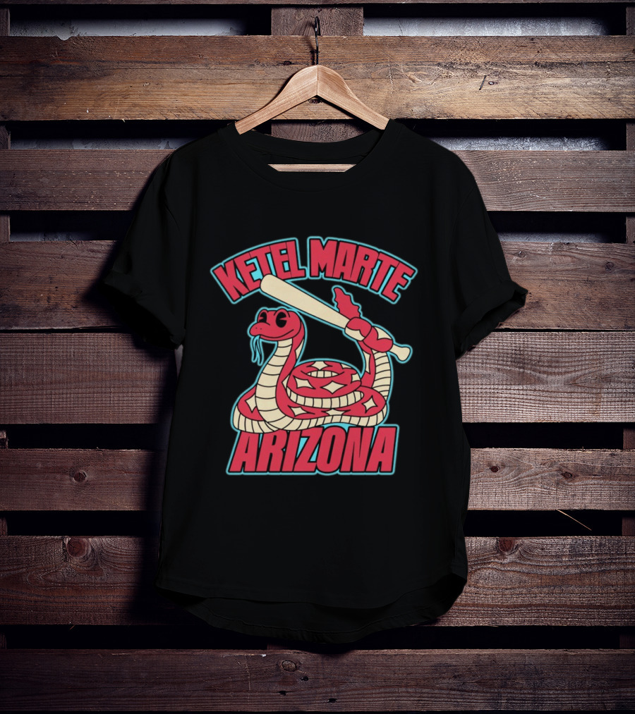 Ketel Marte Arizona Snake Cartoon With Baseball Bat T-Shirt