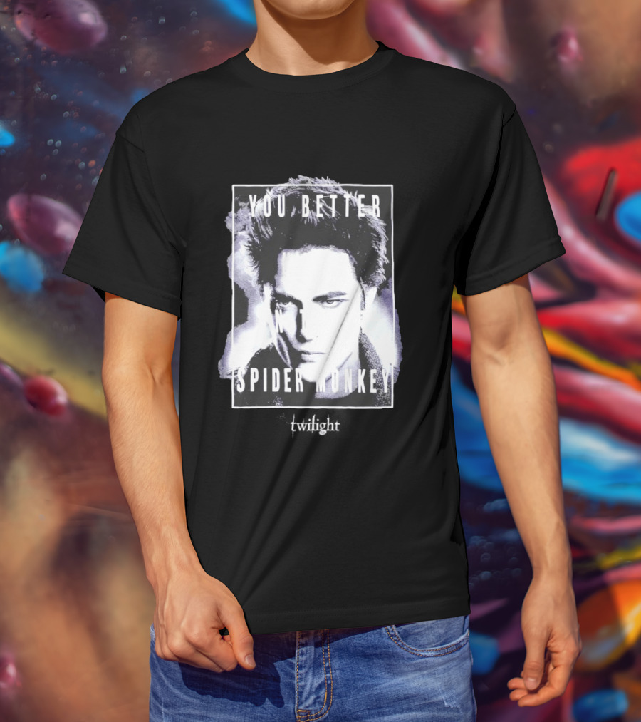 The Twilight Saga You Better Hold On Tight Spider Monkey Edward T-Shirt