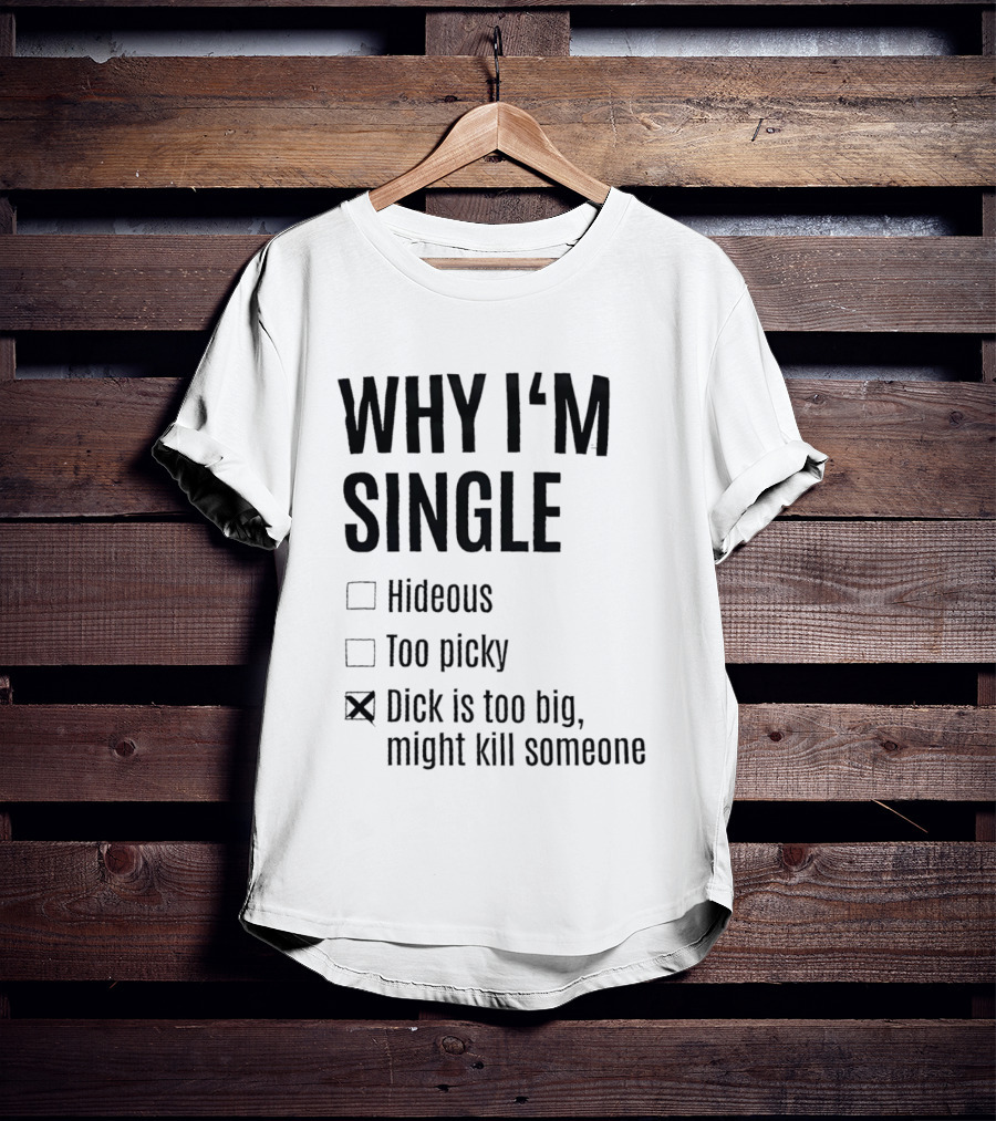 Why I'm Single Hideous Too Picky Dick Is Too Big Might Kill Someone T-Shirt