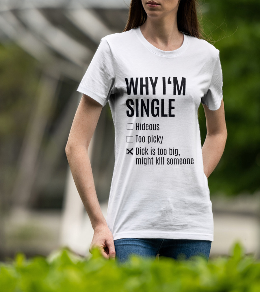 Why I'm Single Hideous Too Picky Dick Is Too Big Might Kill Someone T-Shirt