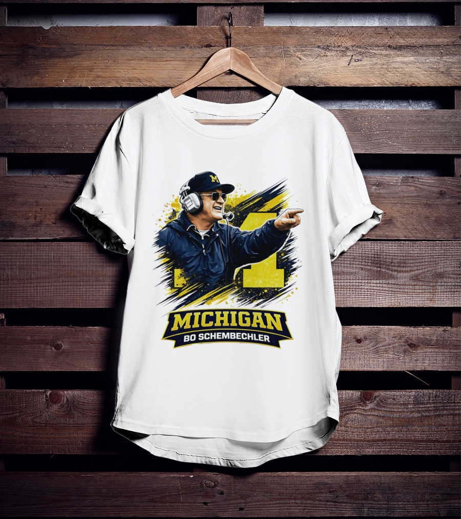 Bo Schembechler Michigan Wolverines Coach Iconic M Football T-Shirt