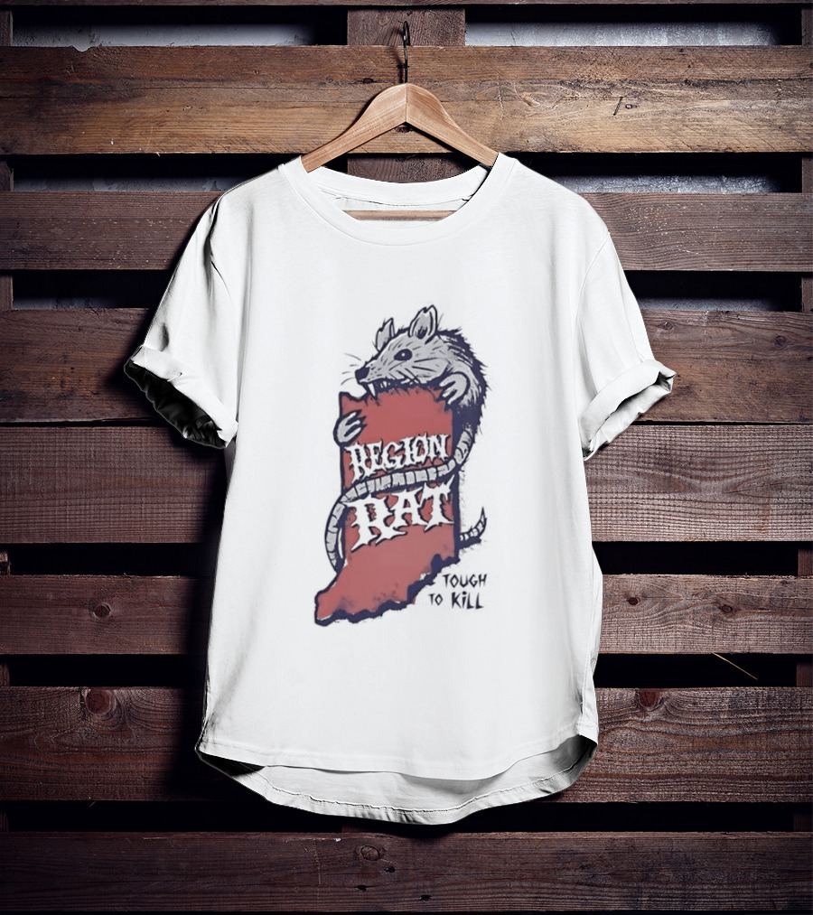 Region Rat Indiana State Map Tough To Kill T-Shirt