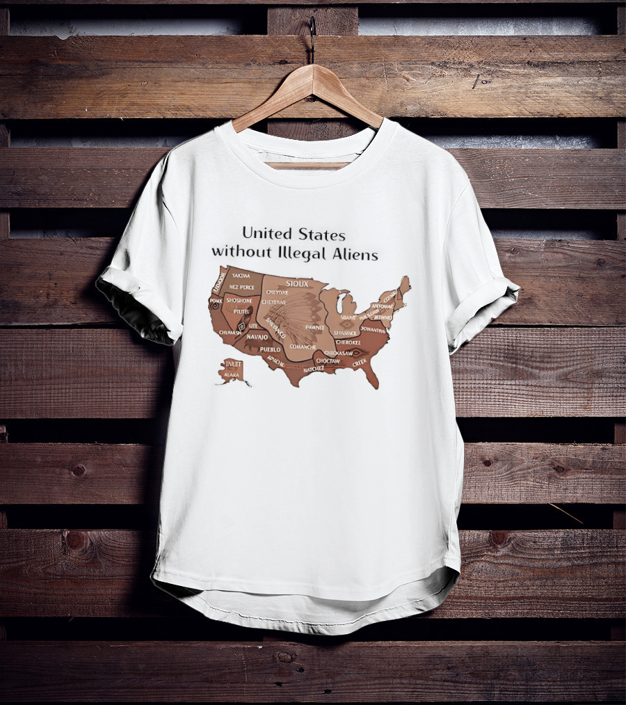 United States Map Featuring Native Tribes And Nations T-Shirt