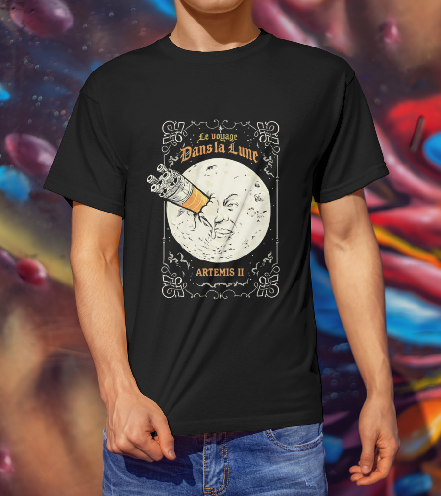 Le Voyage Dans La Lune Artemis II Moon Exploration T-Shirt