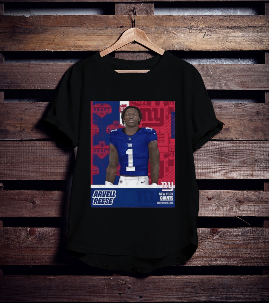 2026 Draft New York Giants Arvell Reese Round 1 Pick 5 LB Ohio State T-Shirt