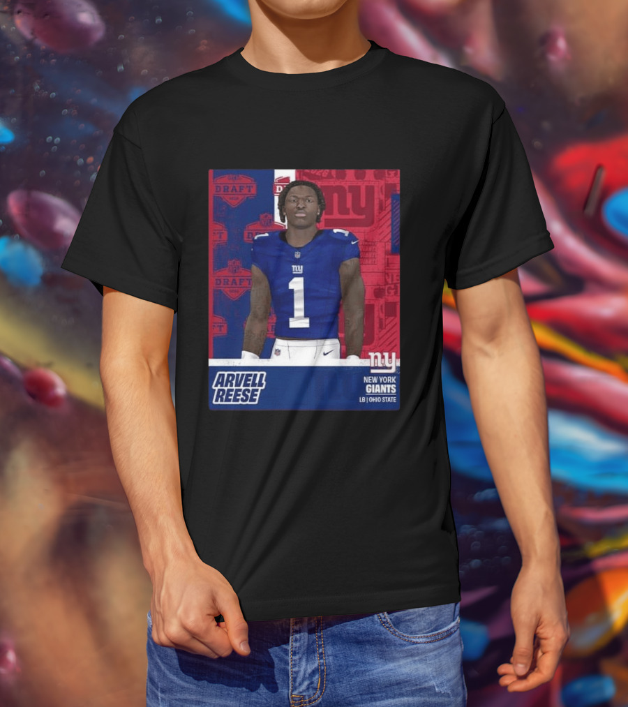 2026 Draft New York Giants Arvell Reese Round 1 Pick 5 LB Ohio State T-Shirt