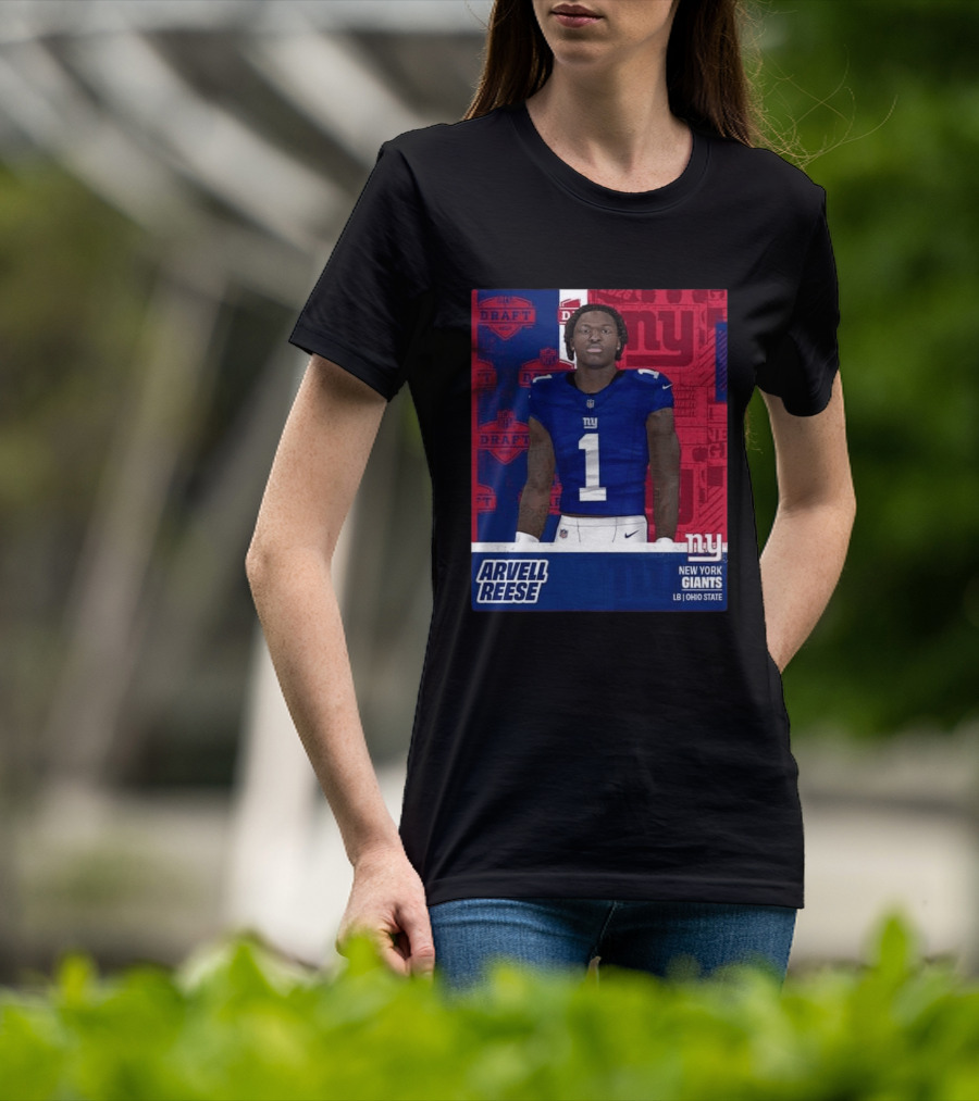 2026 Draft New York Giants Arvell Reese Round 1 Pick 5 LB Ohio State T-Shirt