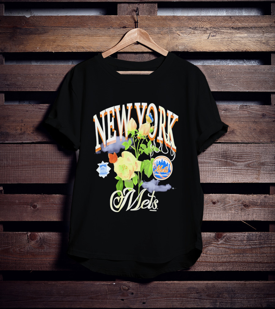 New York Mets Floral Baseball Mets T-Shirt