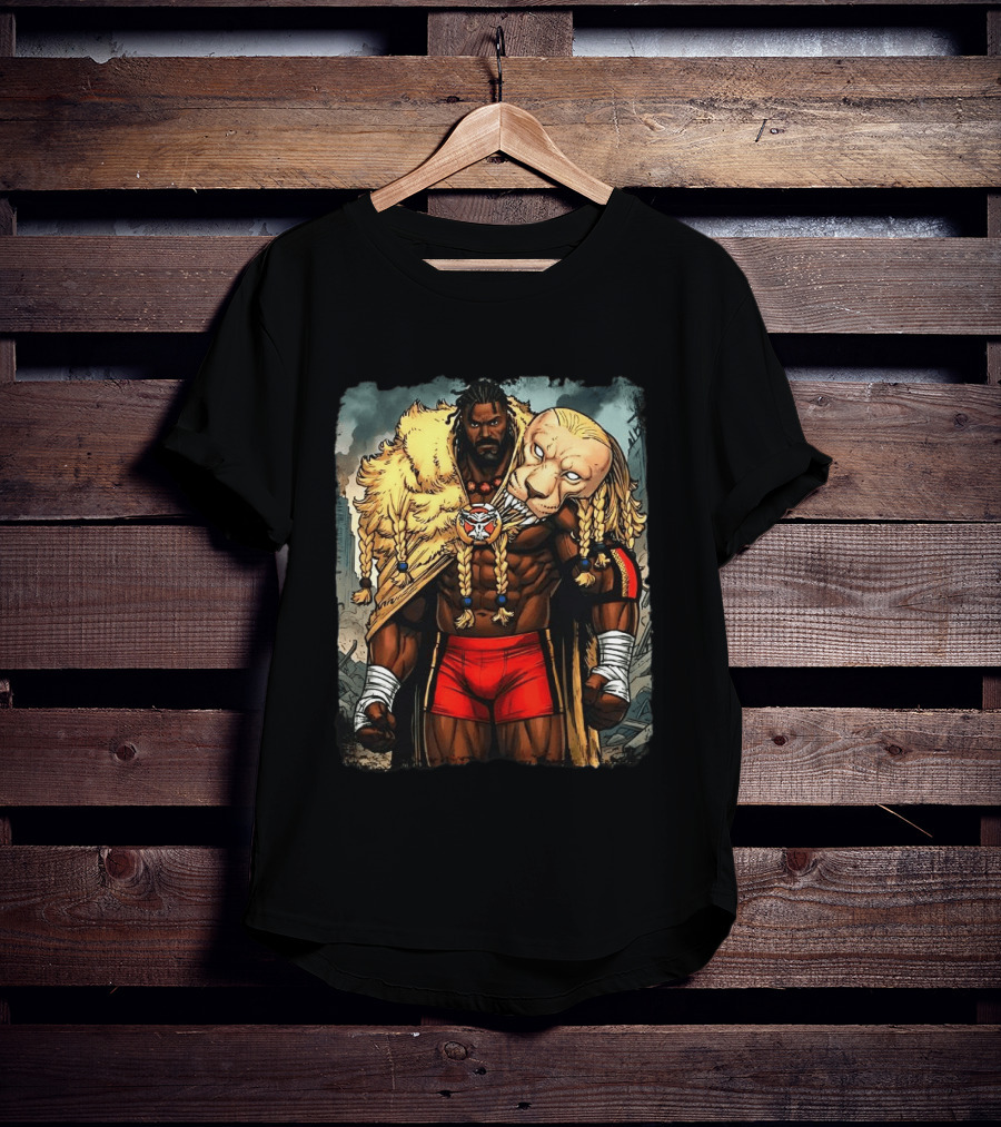 Oba Femi Lion's Strength WWE Red Shorts Fierce Warrior Costume T-Shirt