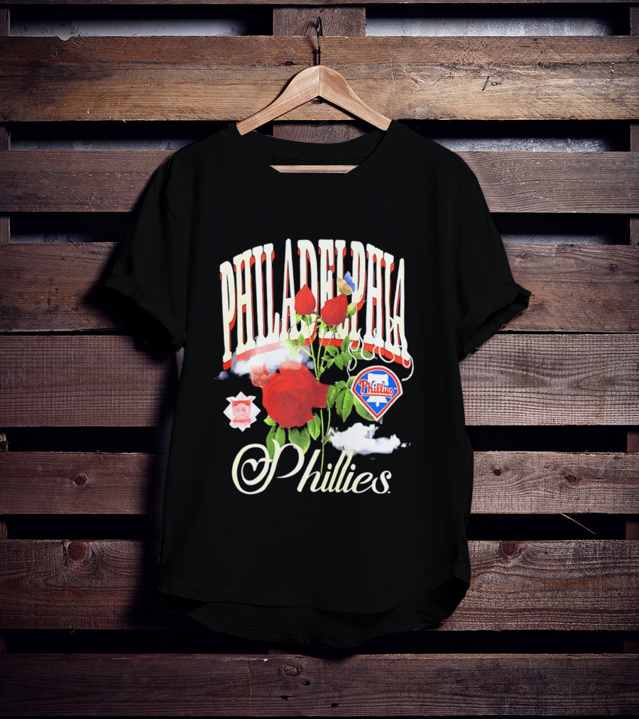 Philadelphia Phillies Roses And Clouds Vintage MLB Fan T-Shirt