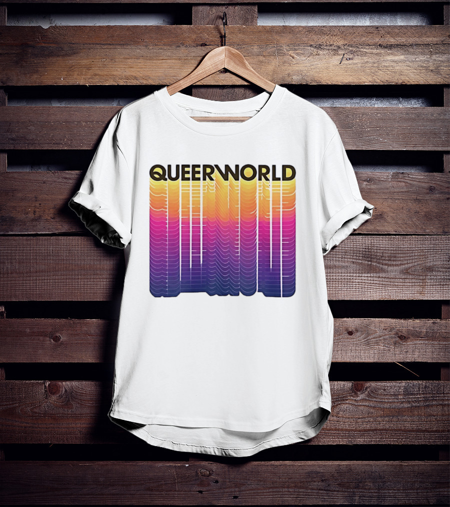 Eternity Queerworld Vibrant Gradient Lines T-Shirt