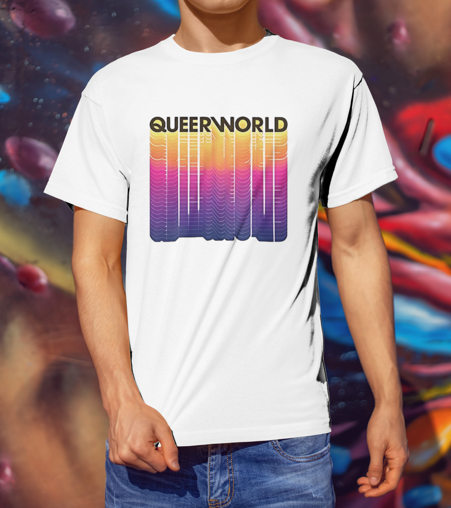 Eternity Queerworld Vibrant Gradient Lines T-Shirt