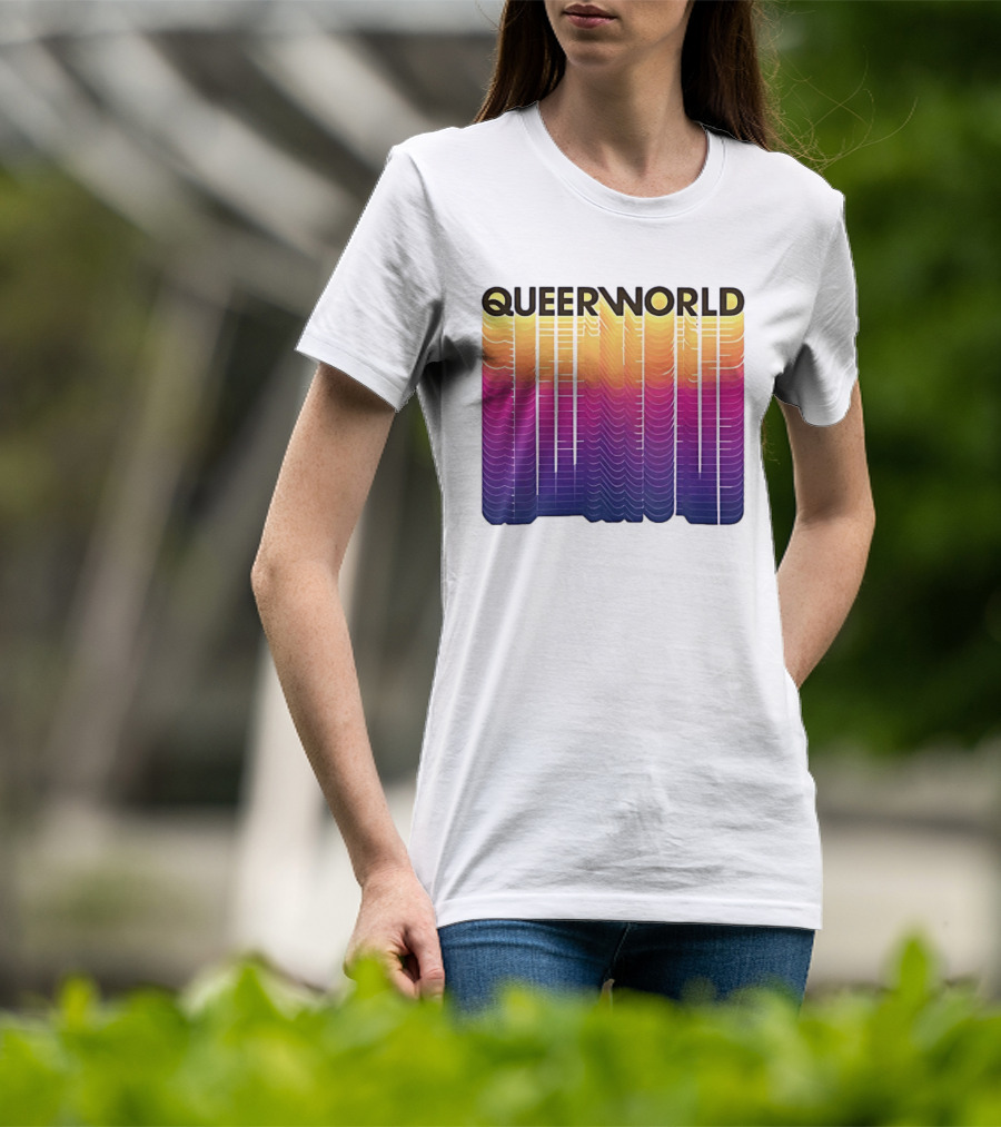 Eternity Queerworld Vibrant Gradient Lines T-Shirt