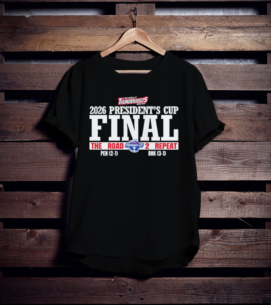 Evansville Thunderbolts 2026 President's Cup Final The Road 2 Repeat Final Pen Bmk T-Shirt