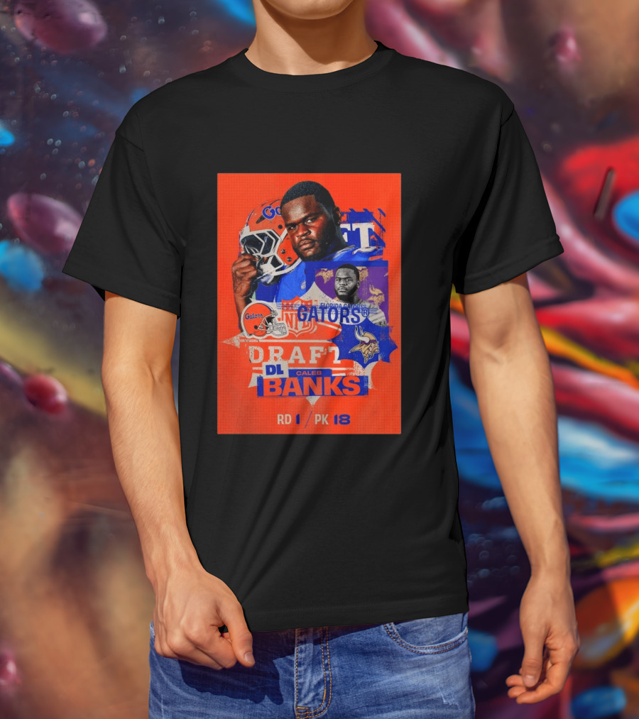 Florida Gators Football Caleb Banks NFL Draft DL Round 1 Pick 18 T-Shirt