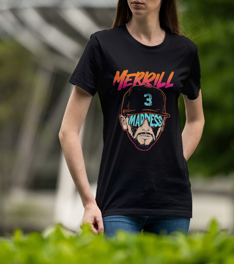 Merrill Madness San Diego Padres Jackson Merrill City Edition 3 Baseball T-Shirt