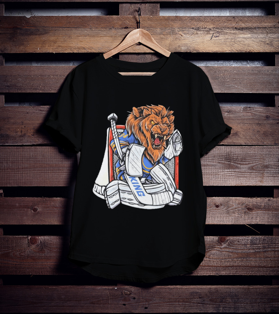 Lion Goalie King Buffalo Sabres Hockey T-Shirt