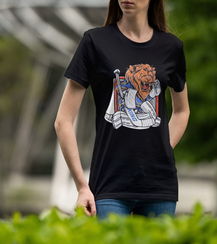 Lion Goalie King Buffalo Sabres Hockey T-Shirt