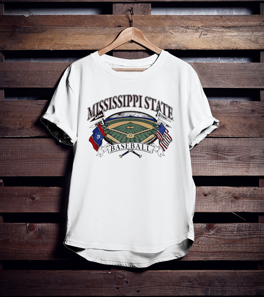 Mississippi State Baseball American Flag Infield T-Shirt