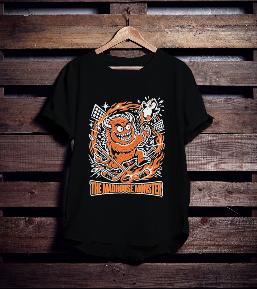 The Madhouse Monster Philadelphia Flyers Beat Pittsburgh Penguins Hockey Rivalry T-Shirt